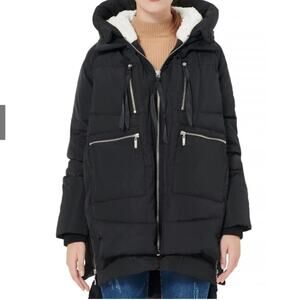 Orolay Thicken Down Puffer Hooded Jacket Black Winter Snow Coat